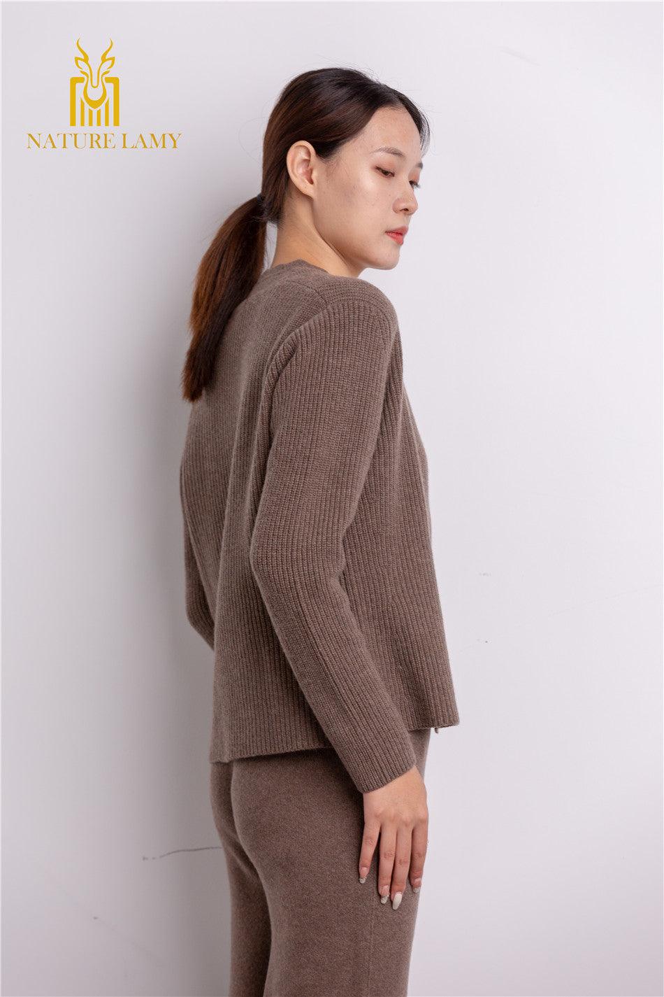 S/W collection of beautiful guage Inner Mongolia cashmere fiber best quality cashmere knitted cardigan - Lamycashmere