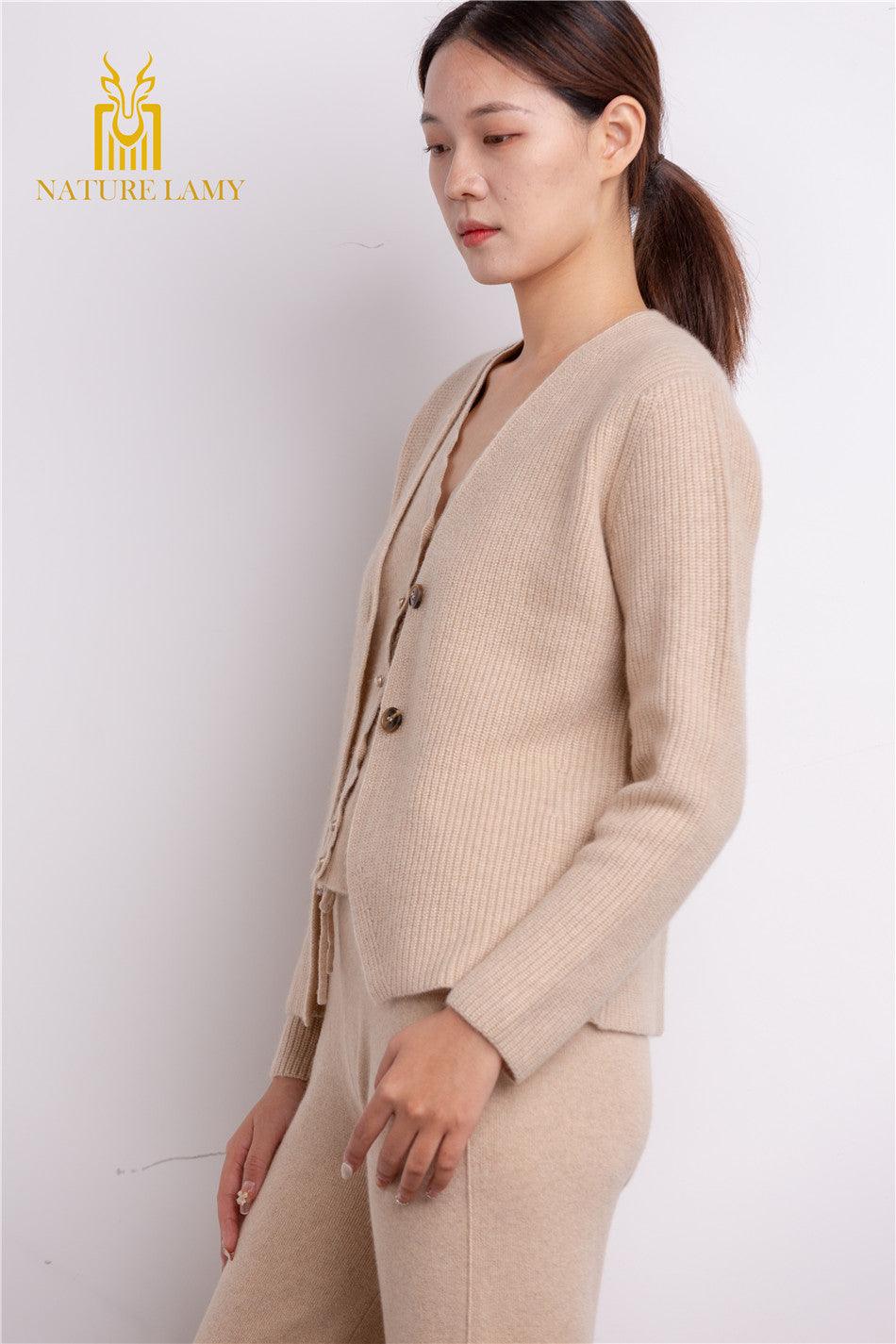 S/W collection of beautiful guage Inner Mongolia cashmere fiber best quality cashmere knitted cardigan - Lamycashmere