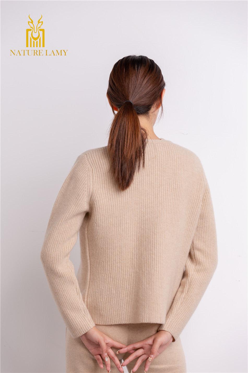 S/W collection of beautiful guage Inner Mongolia cashmere fiber best quality cashmere knitted cardigan - Lamycashmere