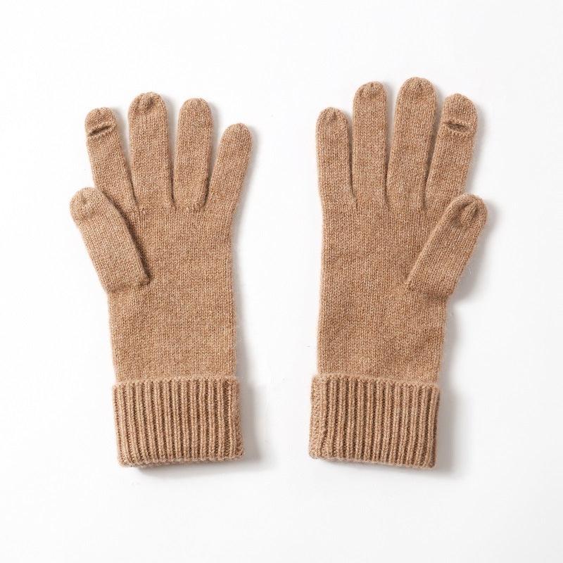 Touch screen pure Cashmere Women Knit gloves - Lamycashmere