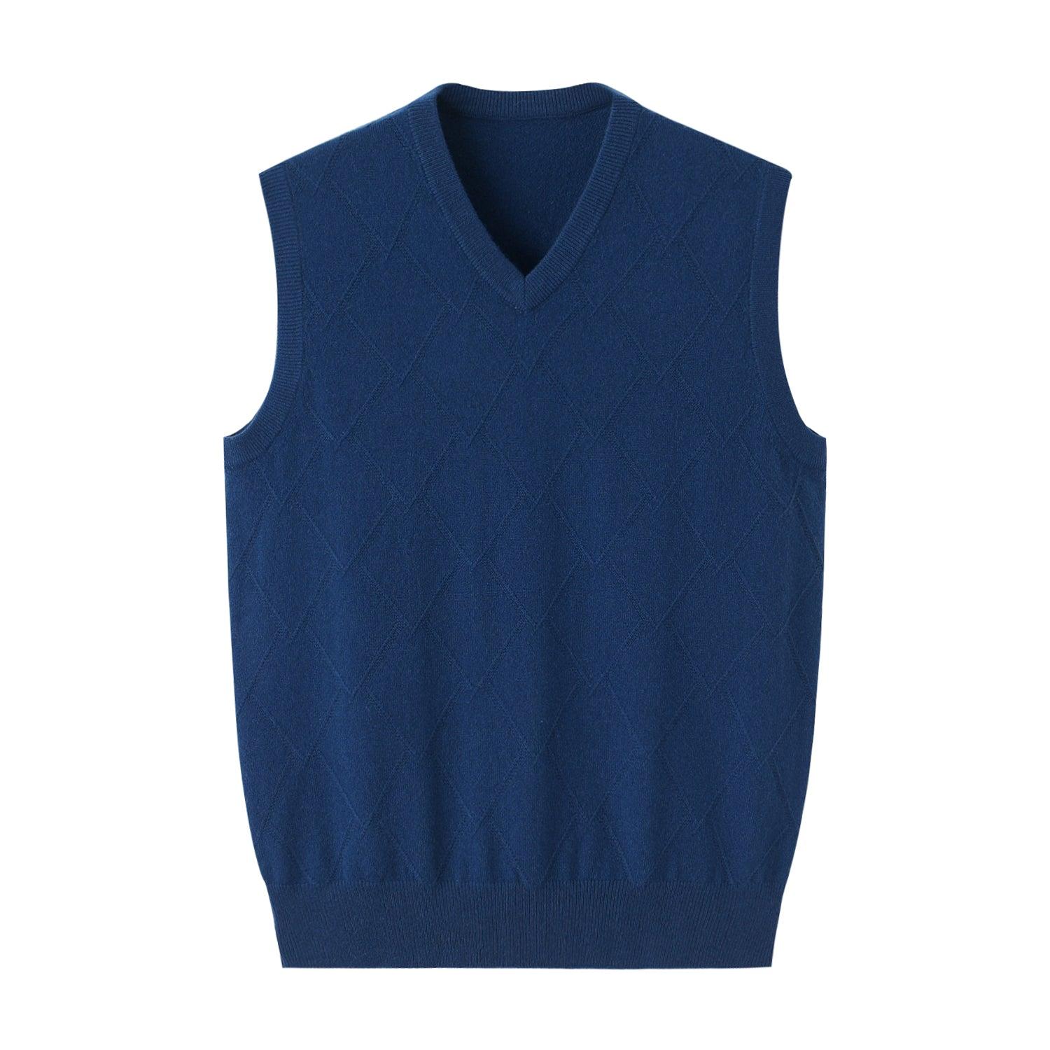 usiness classic style of 100% cashmere v-neck sleeveless - Lamycashmere