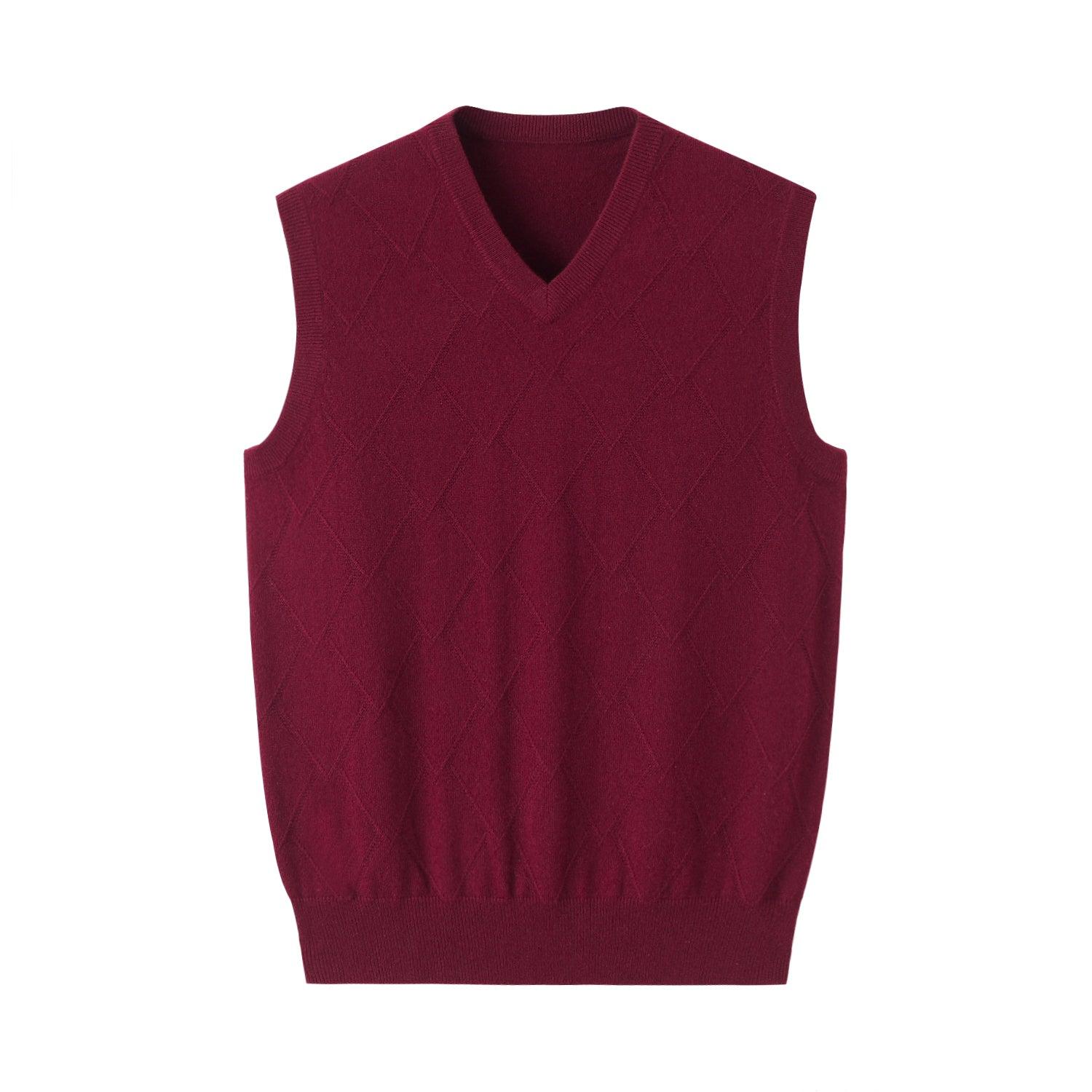 usiness classic style of 100% cashmere v-neck sleeveless - Lamycashmere