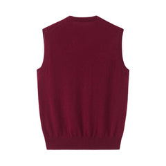 usiness classic style of 100% cashmere v-neck sleeveless - Lamycashmere