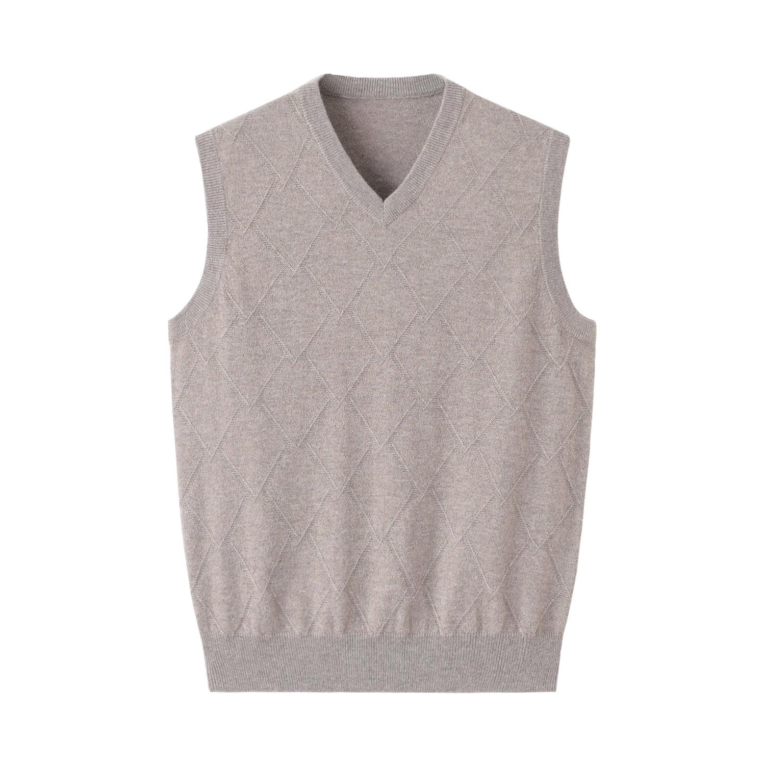 usiness classic style of 100% cashmere v-neck sleeveless - Lamycashmere