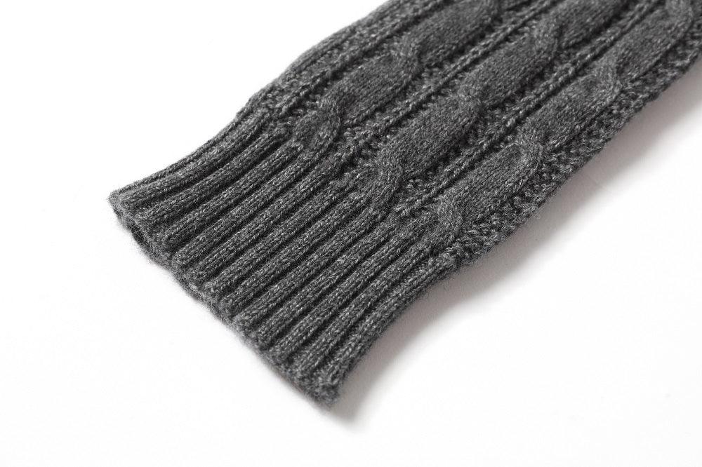 warmly and softly pure cashmere knitted cable mitten - Lamycashmere