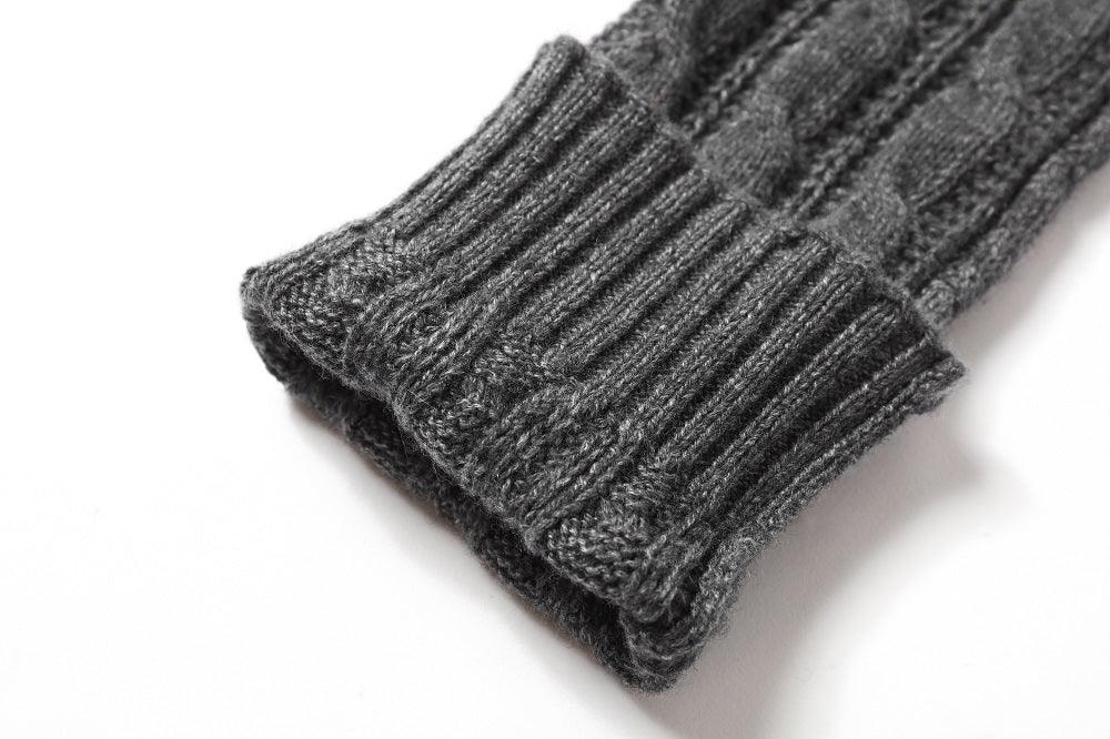 warmly and softly pure cashmere knitted cable mitten - Lamycashmere