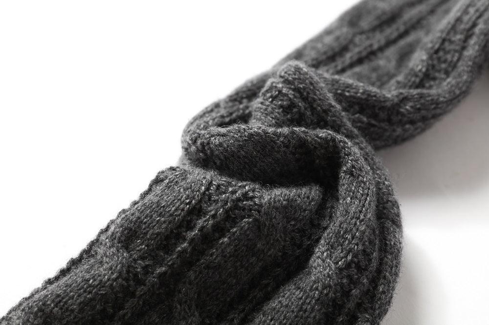 warmly and softly pure cashmere knitted cable mitten - Lamycashmere