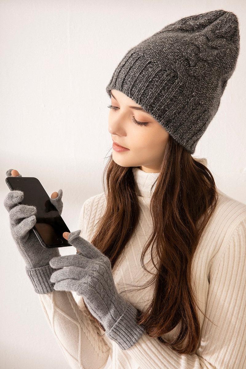 Warmly blended color cashmere hat for unisex style - Lamycashmere