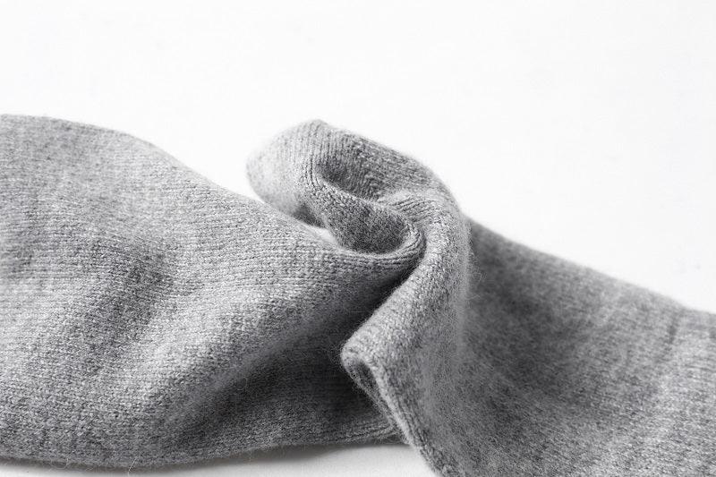 warmly cashmere knitted solid color socks for unisex - Lamycashmere