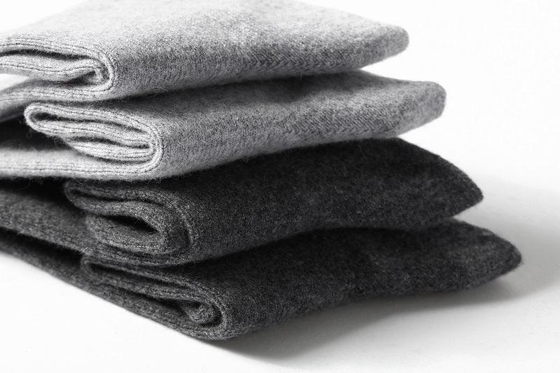 warmly cashmere knitted solid color socks for unisex - Lamycashmere