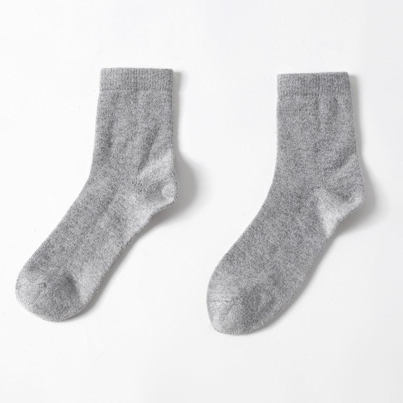 warmly cashmere knitted solid color socks for unisex - Lamycashmere