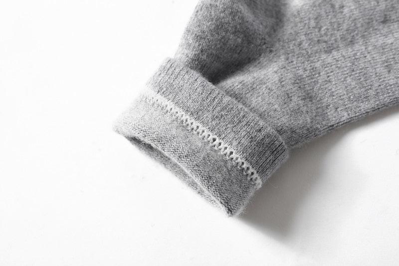 warmly cashmere knitted solid color socks for unisex - Lamycashmere