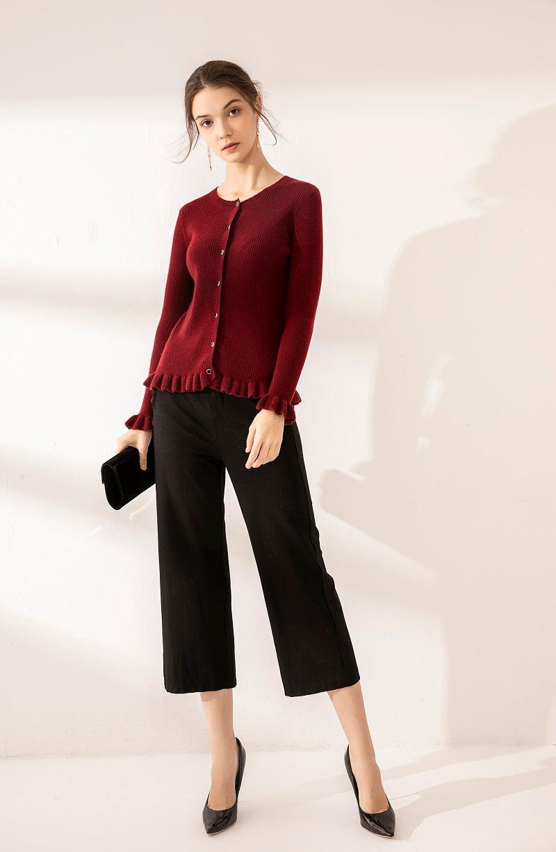 Wholesale lace pure cashmere knitted cardigan - Lamycashmere