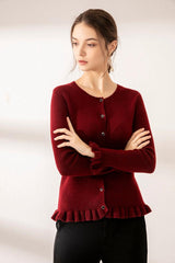 Wholesale lace pure cashmere knitted cardigan - Lamycashmere