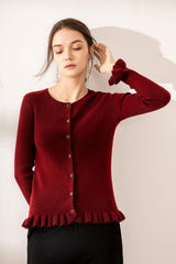 Wholesale lace pure cashmere knitted cardigan - Lamycashmere