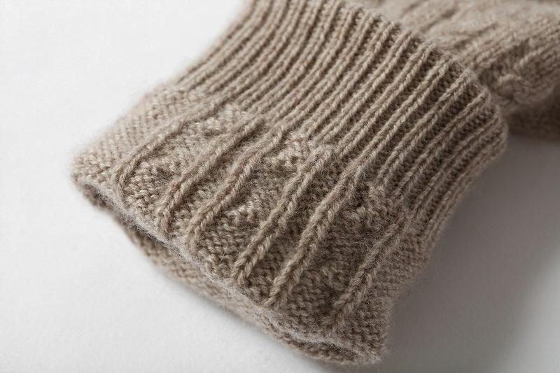 Winter cashmere glove knit five finger gloves - Lamycashmere