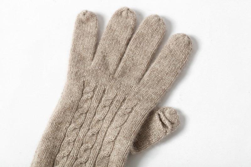 Winter cashmere glove knit five finger gloves - Lamycashmere