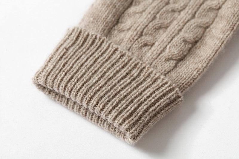 Winter cashmere glove knit five finger gloves - Lamycashmere