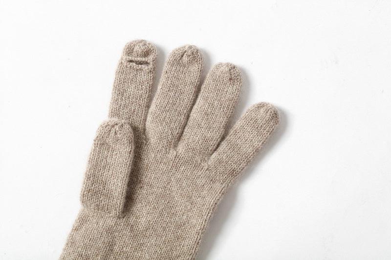 Winter cashmere glove knit five finger gloves - Lamycashmere