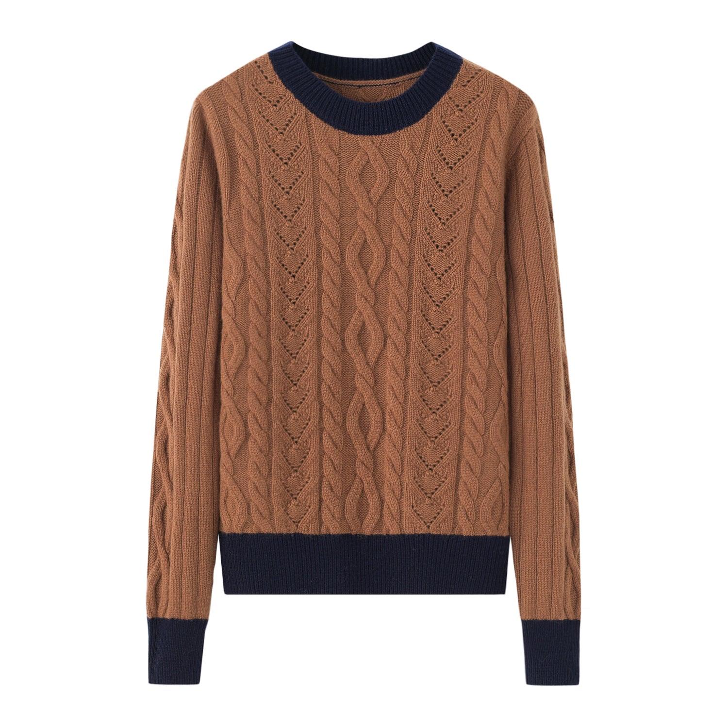 Winter collection warmly softly 100 percent knitted round-neck sweater heavy styles for lady's - Lamycashmere