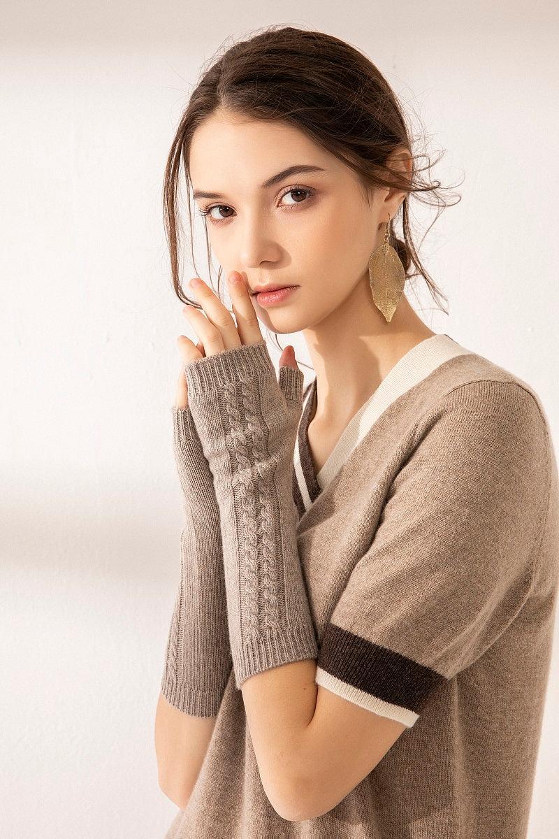 Winter gift highest quality warmly cashmere knitted gloves - Lamycashmere