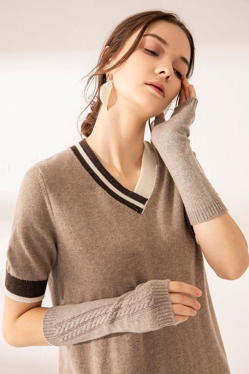 Winter gift highest quality warmly cashmere knitted gloves - Lamycashmere