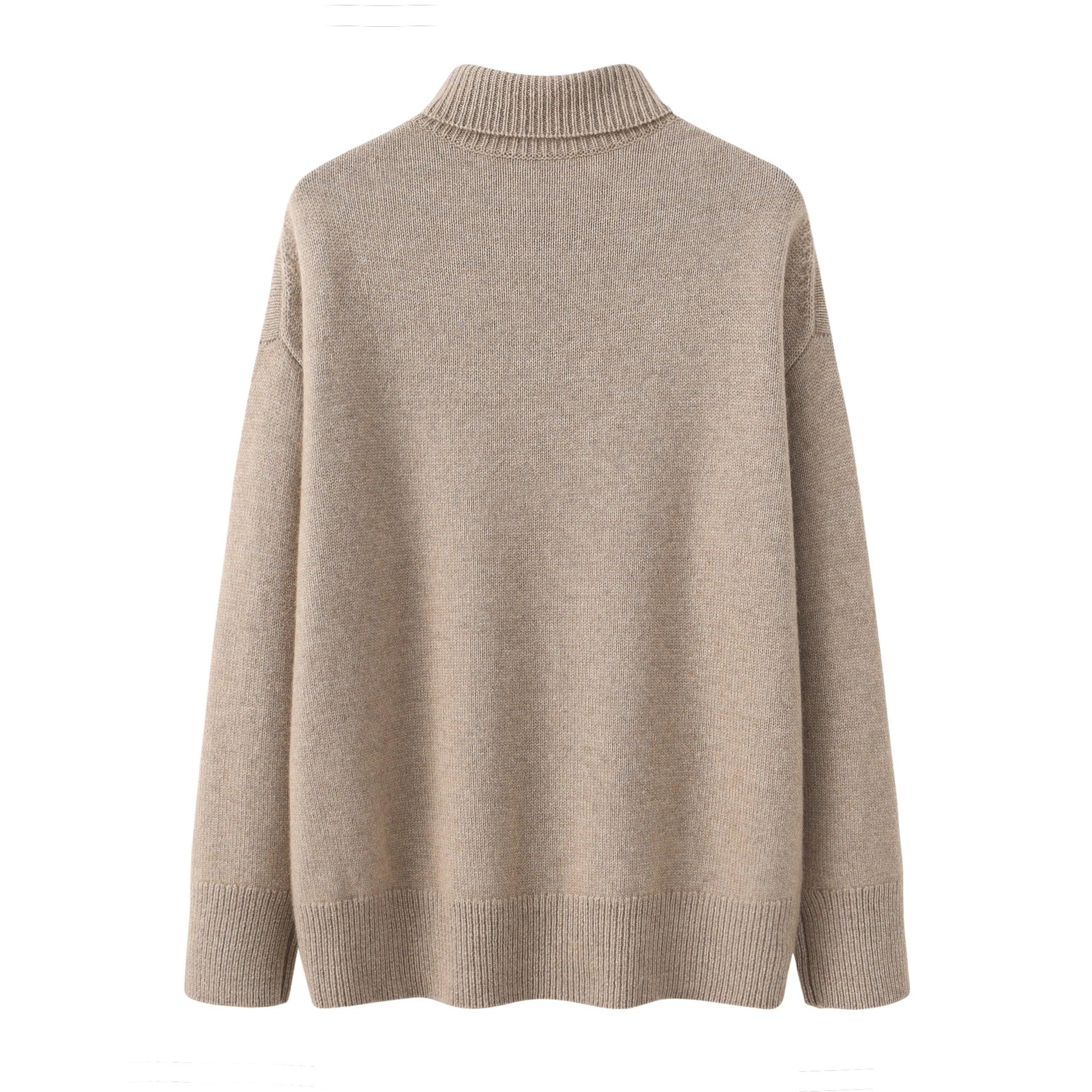 Winter outwear heavy style of pure 100 percent cashmere knitted turtleneck sweater for women - Lamycashmere