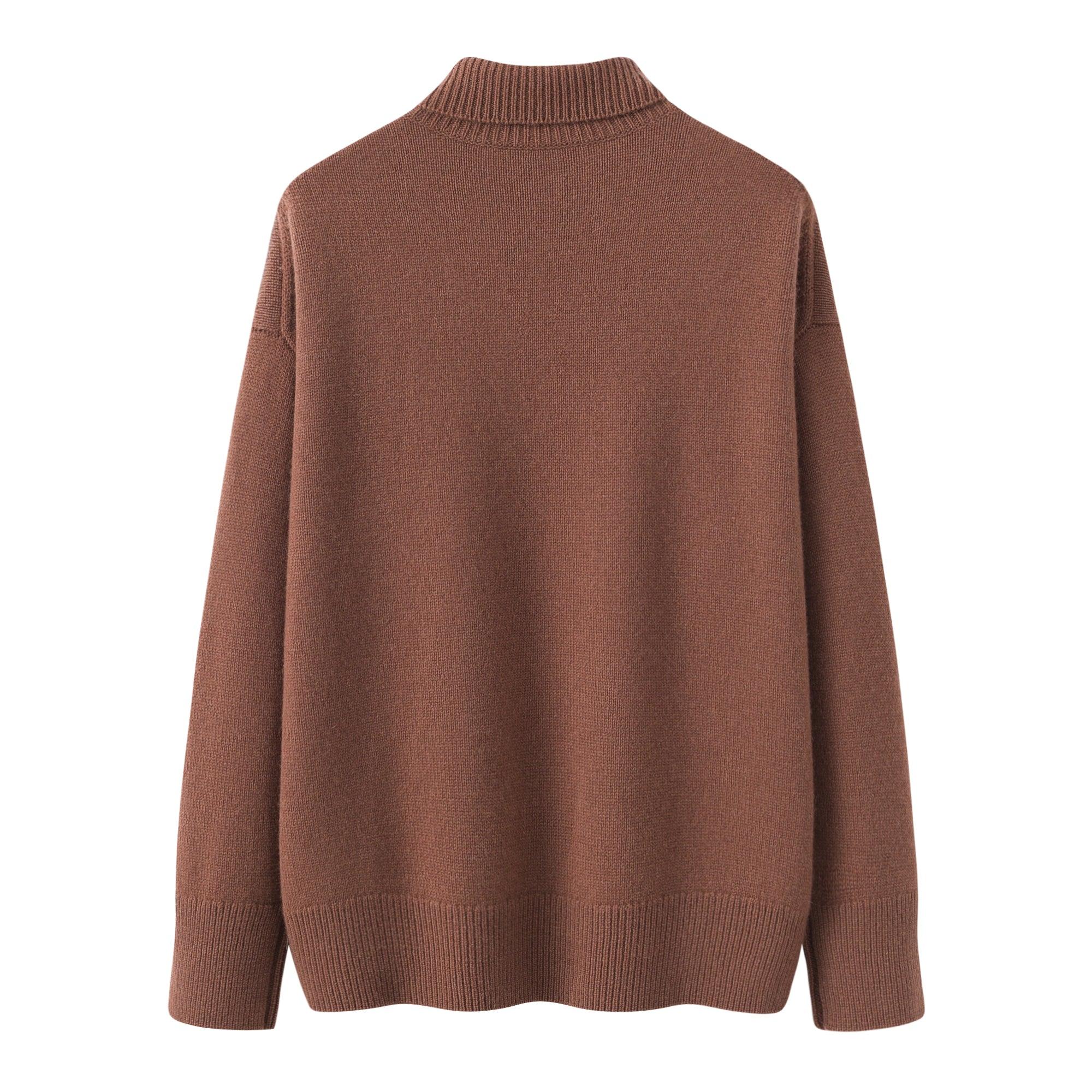 Winter outwear heavy style of pure 100 percent cashmere knitted turtleneck sweater for women - Lamycashmere