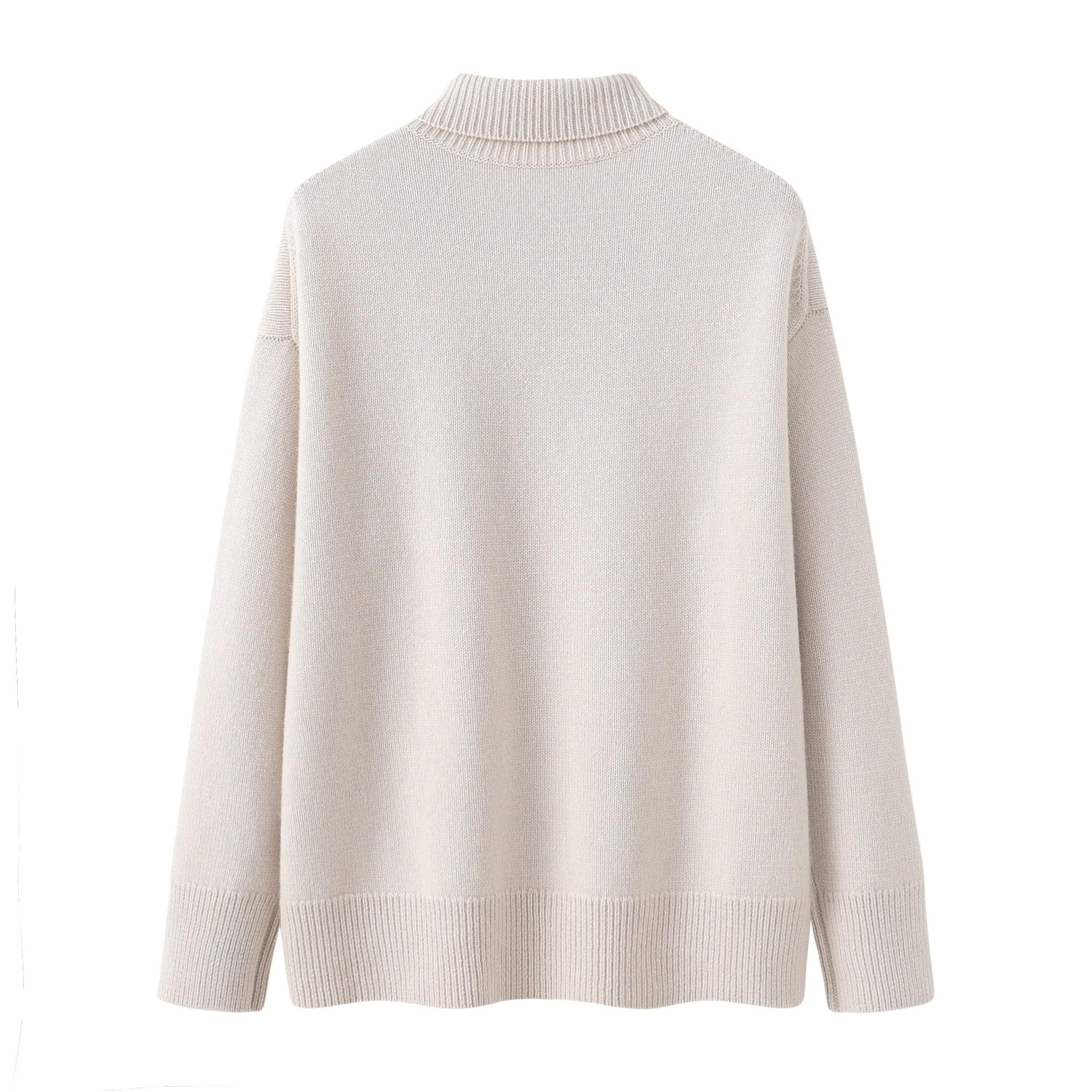 Winter outwear heavy style of pure 100 percent cashmere knitted turtleneck sweater for women - Lamycashmere