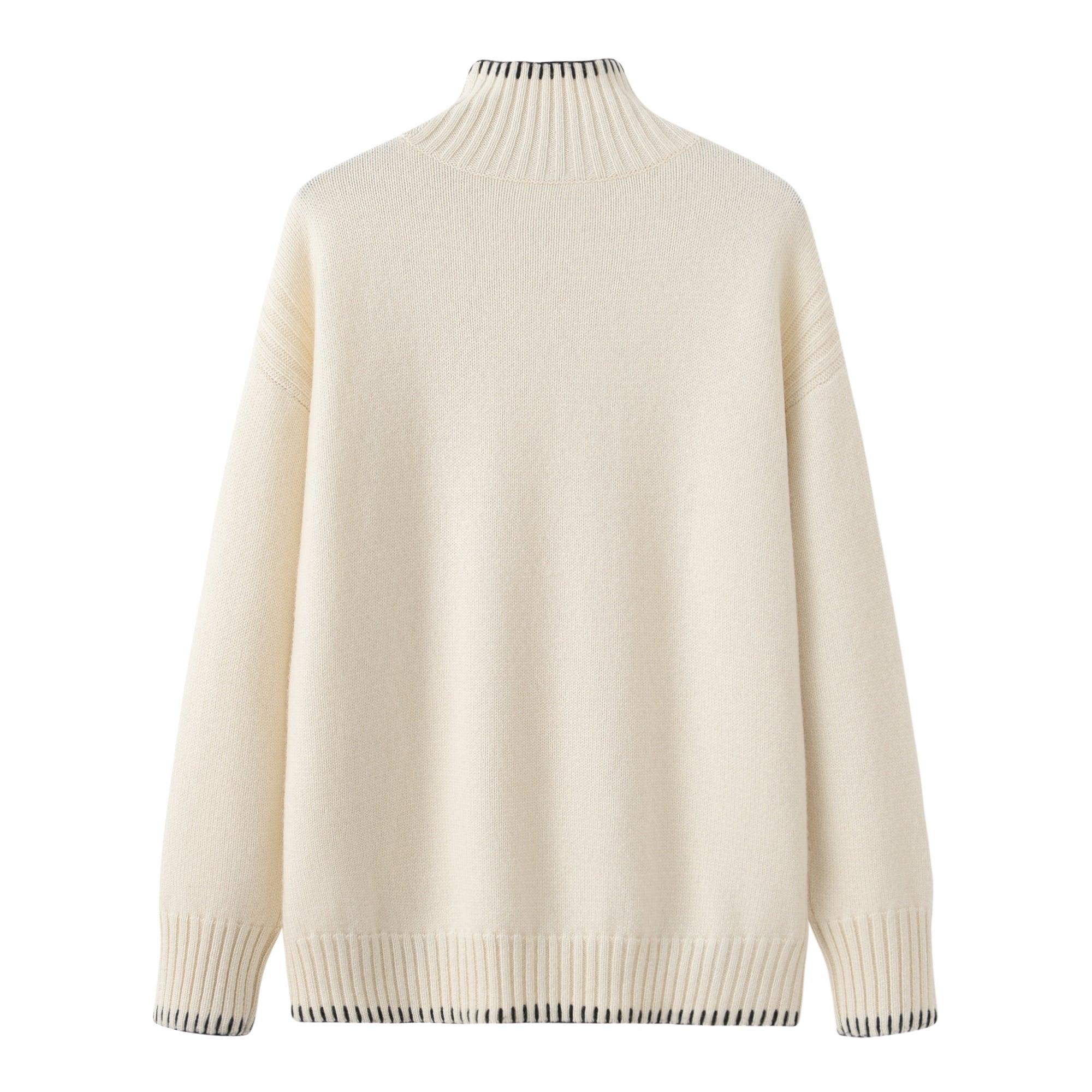 Winter style of pure cashmere plain guage knitted turtleneck pullover for lady's - Lamycashmere