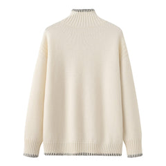 Winter style of pure cashmere plain guage knitted turtleneck pullover for lady's - Lamycashmere