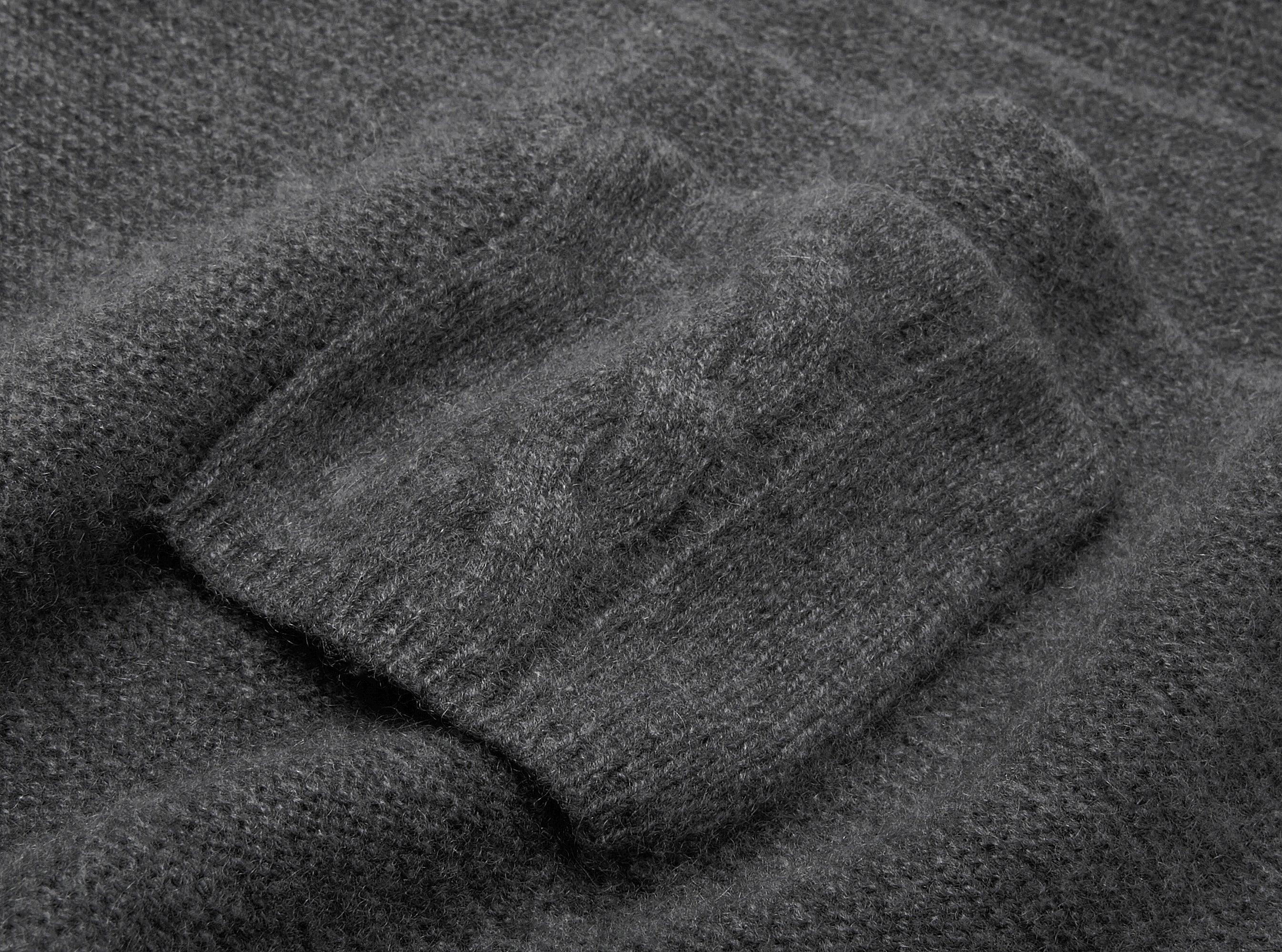 Women's pure cashmere knitted grey color scarf - Lamycashmere