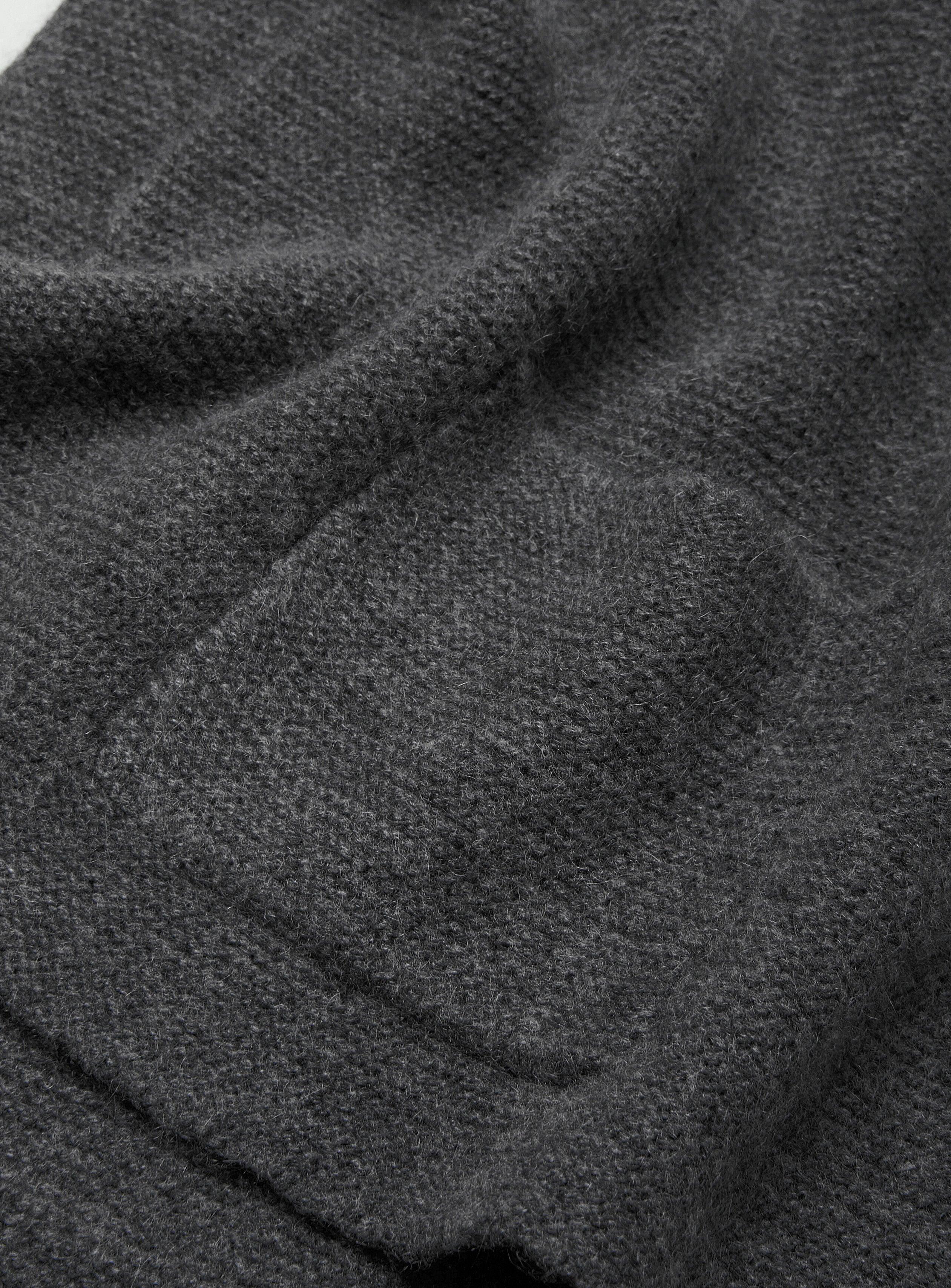 Women's pure cashmere knitted grey color scarf - Lamycashmere