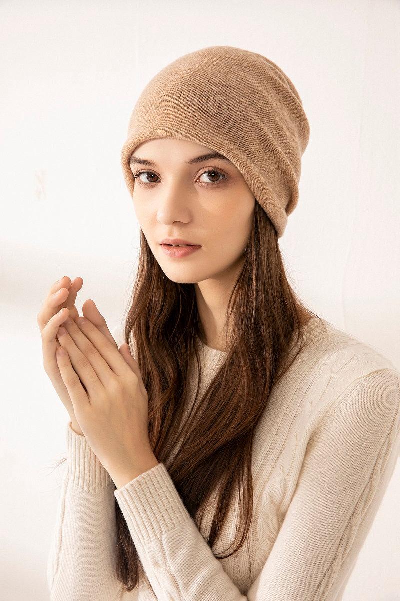 Women's simple & fashional knitted cashmere hat - Lamycashmere