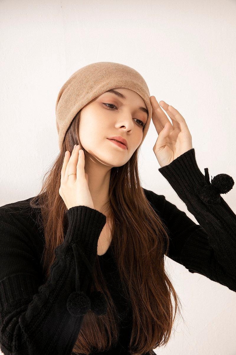 Women's simple & fashional knitted cashmere hat - Lamycashmere